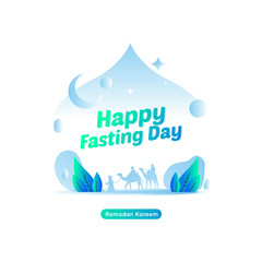 Islamic happy Ramadan greeting template