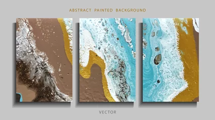 Foto op Canvas Trend vector. Set of abstract painted background, flyer, business card, brochure, poster. Liquid marble.  © KseniaZu