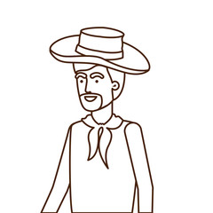 man farmer with straw hat