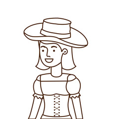 farmer woman with straw hat