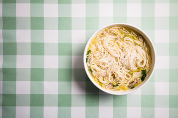 Snack thin noodles with pork
