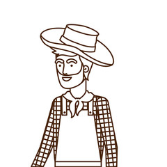man farmer with straw hat