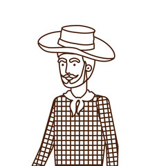 man farmer with straw hat