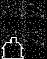 Beautiful illustration image of Home and snow flakes 