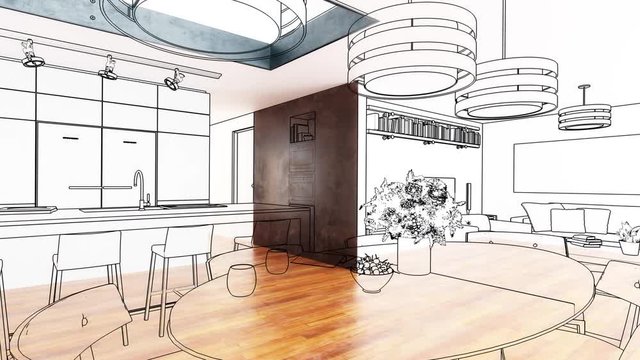 Modern Flat Architecture - loopable 3d visualization