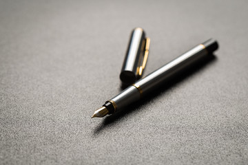 Fountain pen with clipping path on black background