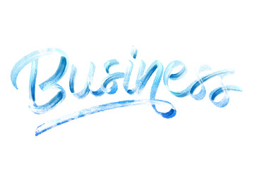 watercolor of Business calligraphy hand lettering