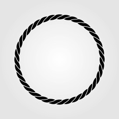 Round marine rope frame isolated on white background. Vector illustration
