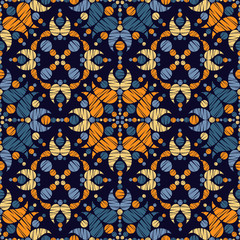 Paisley ornament. Ethnic boho seamless pattern. Ikat. Traditional ornament. Folk motif. Can be used for wallpaper, textile, invitation card, wrapping, web page background.