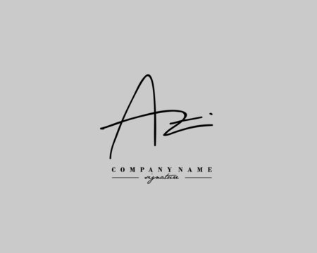A Z AZ Signature initial logo template vector