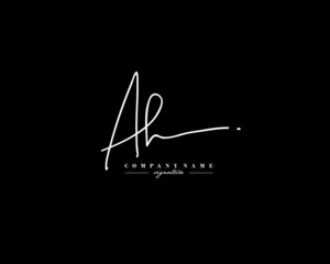 A H AH Signature initial logo template vector