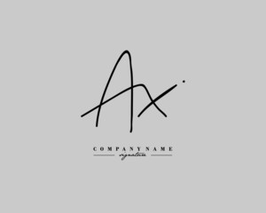 A X AX Signature initial logo template vector