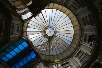 circle shaped ceiling and old building