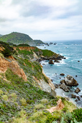 highway no 1 near Carmel, coastline wth rocky landscape