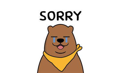 Sorry.bear cartoon - vector