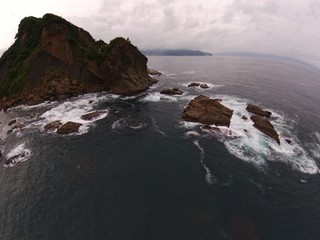 Fototapeta na wymiar Kyushu Miyazaki Nichinan Ume seaside drone