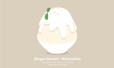 hokkaido milk bingsu or kakikori korean dessert - Minimalism illustration vector
