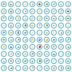 100 water recreation icons set in isometric 3d style for any design vector illustration