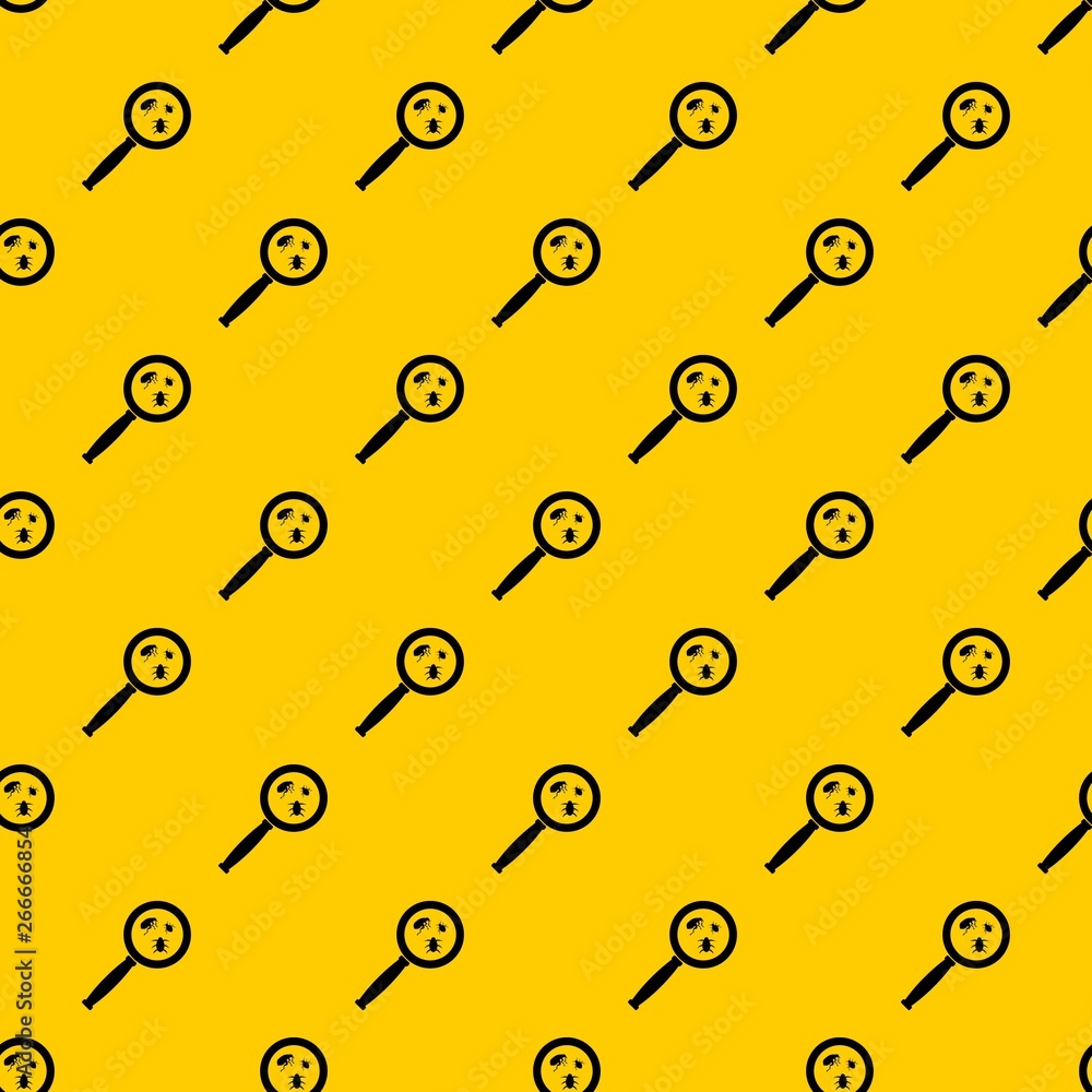 Poster magnifier and insects pattern seamless vector repeat geometric yellow for any design