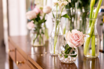 beautiful rose flower in vase