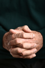 Hands of senior man, closeup