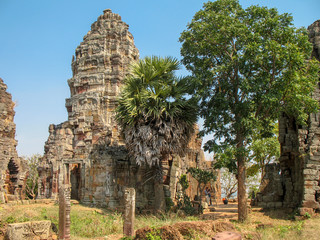 Obraz premium Remains of the Wat Banan Buddhist temple near Battambang, Cambodia.