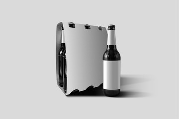 Pack bottles composition mockup on white background, with accessories and blank label to place your...