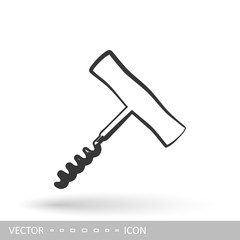 Corkscrew icon. Bottle opener. Corkscrew icon in linear design style. - 266668839
