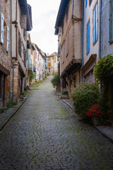 Empty street in small village in regional French town of Cordes-sur-Ciel
