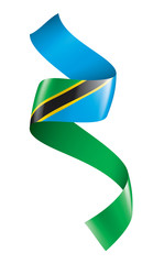 Tanzania flag, vector illustration on a white background