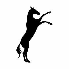 Horses animal black silhouettes vector image.