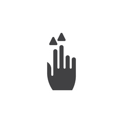2x flick up vector icon. Hand Double Click filled flat sign for mobile concept and web design. Two finger touch gesture glyph icon. Symbol, logo illustration. Pixel perfect vector graphics