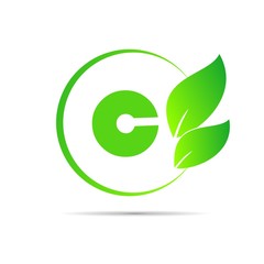  initial letter circle logo eco simple 