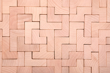 Wooden different shapes blocks background