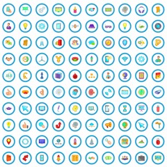 100 web design icons set in cartoon style for any design vector illustration