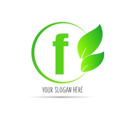  initial letter circle logo eco simple 