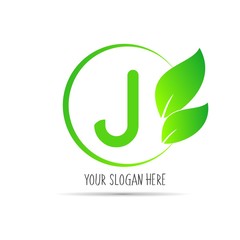  initial letter circle logo eco simple 