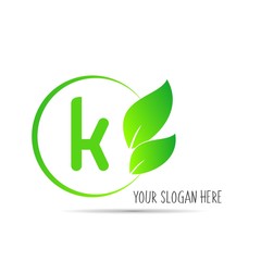  initial letter circle logo eco simple 