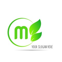  initial letter circle logo eco simple 