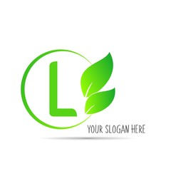  initial letter circle logo eco simple 