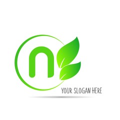  initial letter circle logo eco simple 