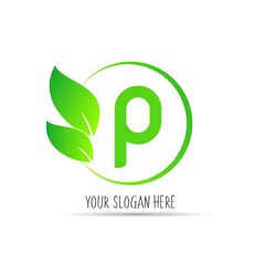  initial letter circle logo eco simple 