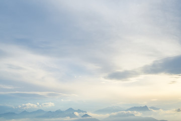 Beautiful clouds and high mountains