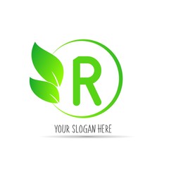  initial letter circle logo eco simple 