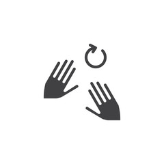 Fototapeta na wymiar 2 hand rotate alt vector icon. Hand Click filled flat sign for mobile concept and web design. Fingers touch gesture glyph icon. Symbol, logo illustration. Pixel perfect vector graphics