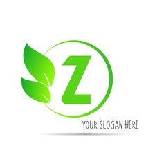  initial letter circle logo eco simple 