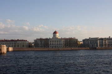  view of the river and the embankment at sunset  