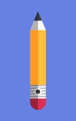 Pencil. Simple design, vector flat icon.