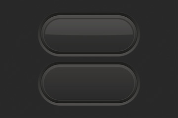 Black 3d interface buttons
