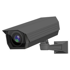 CCTV security camera. Black surveillance equipment
